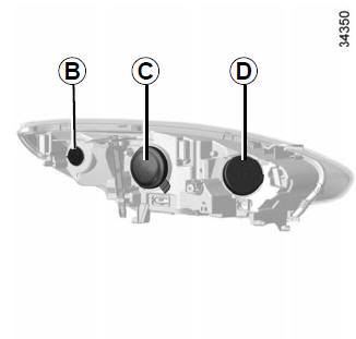 Renault Fluence. Faros delanteros (sustitución de las lámparas)