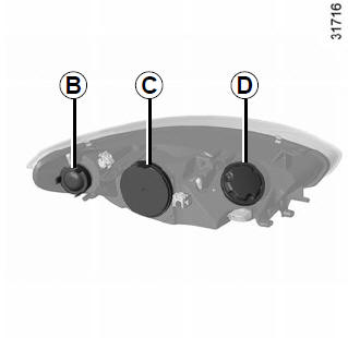 Renault Fluence. Faros delanteros (sustitución de las lámparas)