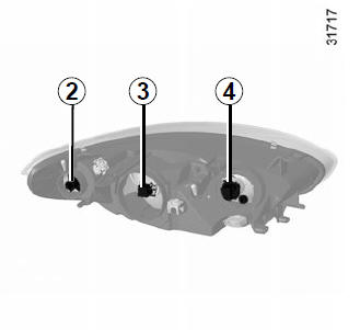 Renault Fluence. Faros delanteros (sustitución de las lámparas)