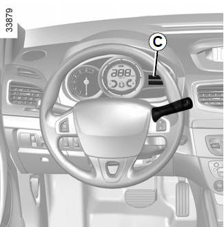 Renault Fluence. Hora y temperatura exterior