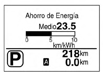 Nissan Leaf. Pantalla de información del vehículo