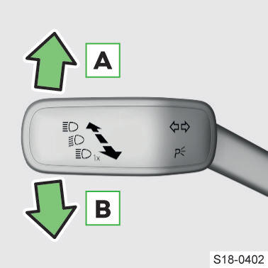 Skoda Scala. Luz de estacionamiento en un lado