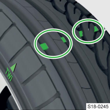 Skoda Scala. Indicadores de desgaste de los neumáticos