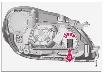 Volvo V40. Cambio de bombilla 