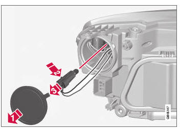 Volvo V40. Cambio de bombilla 