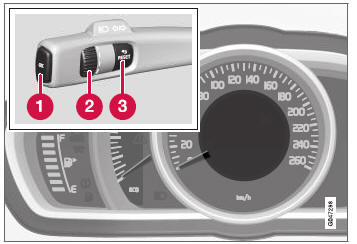 Volvo V40. Control del menú - cuadro de instrumentos